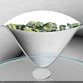 Unique Concrete Bathtub with Natural Tree View in Modern Architectural Design