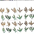 Decorative Wheat Ears Pattern With Gold Green Colors On Dark Background