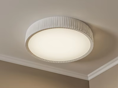 Modern Round Ceiling Light With Striped Design And Soft White Illumination For Home Interior 3d model