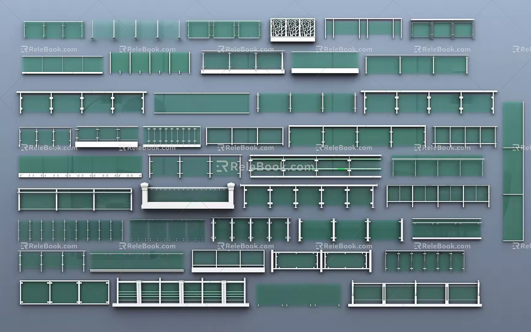 Glass Railing Balcony Railing Balcony Railing Balcony Railing Fence Railing Fence Stair Railing Wood 3d model