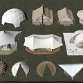 Various Tensile Membrane Architectural Structures With Dome And Tent Design Styles