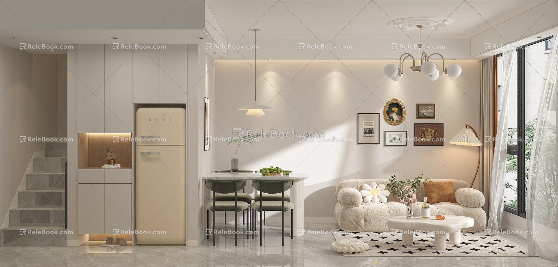 French Apartment Light Law Apartment 3d model