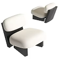 Modern Single Sofa With Plush White Cushion And Black Wooden Frame Design