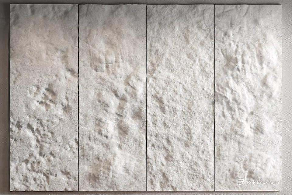 Light Colored Textured Wall Panel Design For Interior With Various Patterns 3d model 