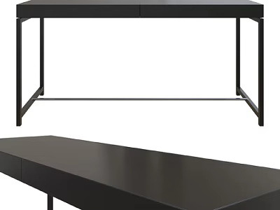 Modern Black Side Table With Sleek Tabletop And Minimalist Metal Frame 3d model
