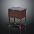 Traditional Wooden Entryway Side Cabinet With Two Drawers And Carved Legs