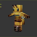 Minecraft Pixel Bee Character With Yellow Black Stripes And Blue Eyes Standing Pose