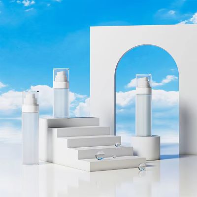 Modern cosmetic bottle 3d model