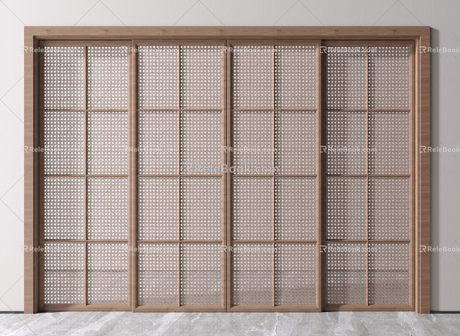 Quiet wind sliding door 3d model