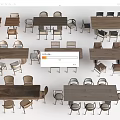 Various Wooden Dining Table Sets With Matching Chairs And Different Styles 3d model