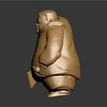 Golden Laughing Buddha Figurine With Chubby Body And Shiny Polished Surface