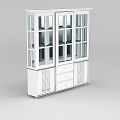 Tech Exhibition Hall Display Cabinet With Glass Doors Drawers And Louvered Panels