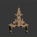 Modern Sculpture Advanced Naval Robot Ship Science Fiction Ship Future Ship 3d model