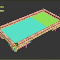 Handcrafted Wooden Tray With Rectangular Shape Support Legs And Natural Wood Grain Design 3d model