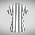 Classic Gray And White Striped Short Sleeve Round Neck T-shirt For Casual Outfit