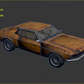 Rusty Orange Vintage Classic Car With Weathered Exterior And Old Body
