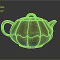 Red Lotus Shaped Teapot With Lid And Handle On Grey Background