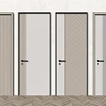 Nordic Swing Door Single Door Combination 3d model