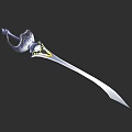 Intricate Ornate Curved Weapon With Decorative Hilt And Shiny Metallic Blade