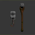 Medieval Battle Weapons Double Headed Hammer And Axe With Wooden Handles