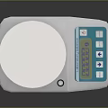 Computer Controlled Digital Electronic Scale with White Body Circular Tray and Blue LCD