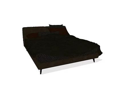Modern Flexform double bed 3d model Modern Flexform double bed 3d model