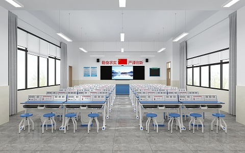 Physics Laboratory Classroom 3d model