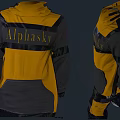 Yellow And Gray Hooded Protective Workwear Front And Back View Design 3d model