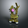 Olive Green Medical Device With Pink Circular Component Knobs And White Support Feet Structure