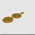 Fresh Italian Pizza with Tomato and Arugula Toppings Whole and Sliced with Extra Piece