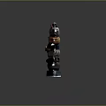 Traditional Wooden Totem Pole With Carved Animal Figures And Colorful Details