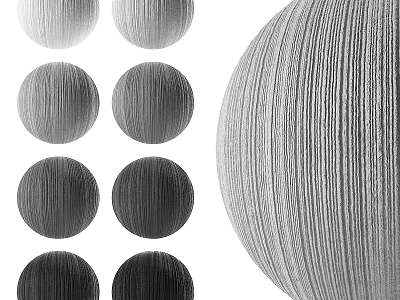 Textured Spherical Components With Various Shades Striped Surface And Decorative Patterns 3d model
