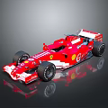 Red Ferrari F1 Race Car With Shell Logo And Sleek Aerodynamic Design