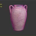 Hand Carved Ceramic Sculpture With Two Handles Green Rim And Terracotta Textured Surface
