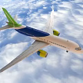 Modern Airplane Cabin Interior With Comfortable Seats Aisle Windows And Overhead Compartments