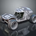 RAW BUG Off Road Motorcycle With Geometric Pattern Large Tires And Open Cockpit 3d model