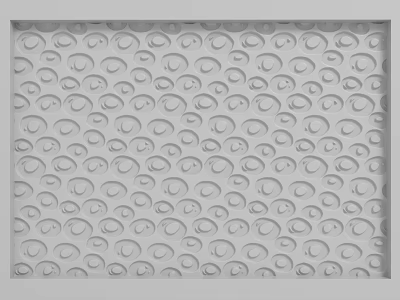 Modern Gray Background Wall With Decorative Neatly Arranged Circular Relief Patterns 3d model