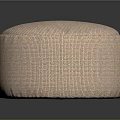 Round Ottoman With Light Pink Woven Texture For Modern Living Room Seating