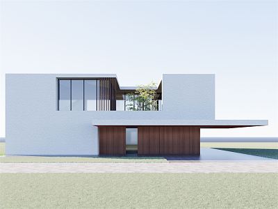 Modern single-family villa hotel villa club famous rural self-built house 3d model