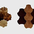 Geometric Petal Shaped Floor Tiles In Light Brown Dark Brown And Beige Tones