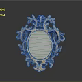 Ornate Golden Oval Mirror With Intricate Carved Frame And Floral Details