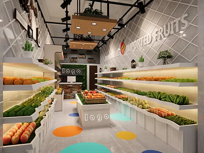 Modern Fruit Store Fruit Supermarket 3d model