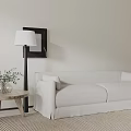 Modern double sofa coffee table combination 3d model
