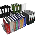 Multicolored Office Folders With Clasp Binders And Labels For Document Organization 3d model