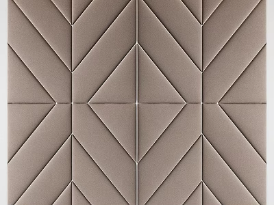 Modern Soft Padded Wall Panel with Geometric Beige Textured Design Surface 3d model
