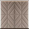 Modern Soft Padded Wall Panel with Geometric Beige Textured Design Surface
