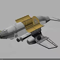 Spacecraft 3D Model With Open Yellow Hatch And Silver Gray Aerodynamic Structure