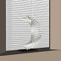 White Spiral Folded Paper Sculpture Placed On Window Sill By White Blinds