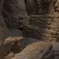 Natural Textured Cave Interior With Rugged Stone Walls And Rock Formations