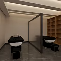 Modern Beauty Hair Salon Interior With Styling Chairs Wall Mirrors And Marble Flooring